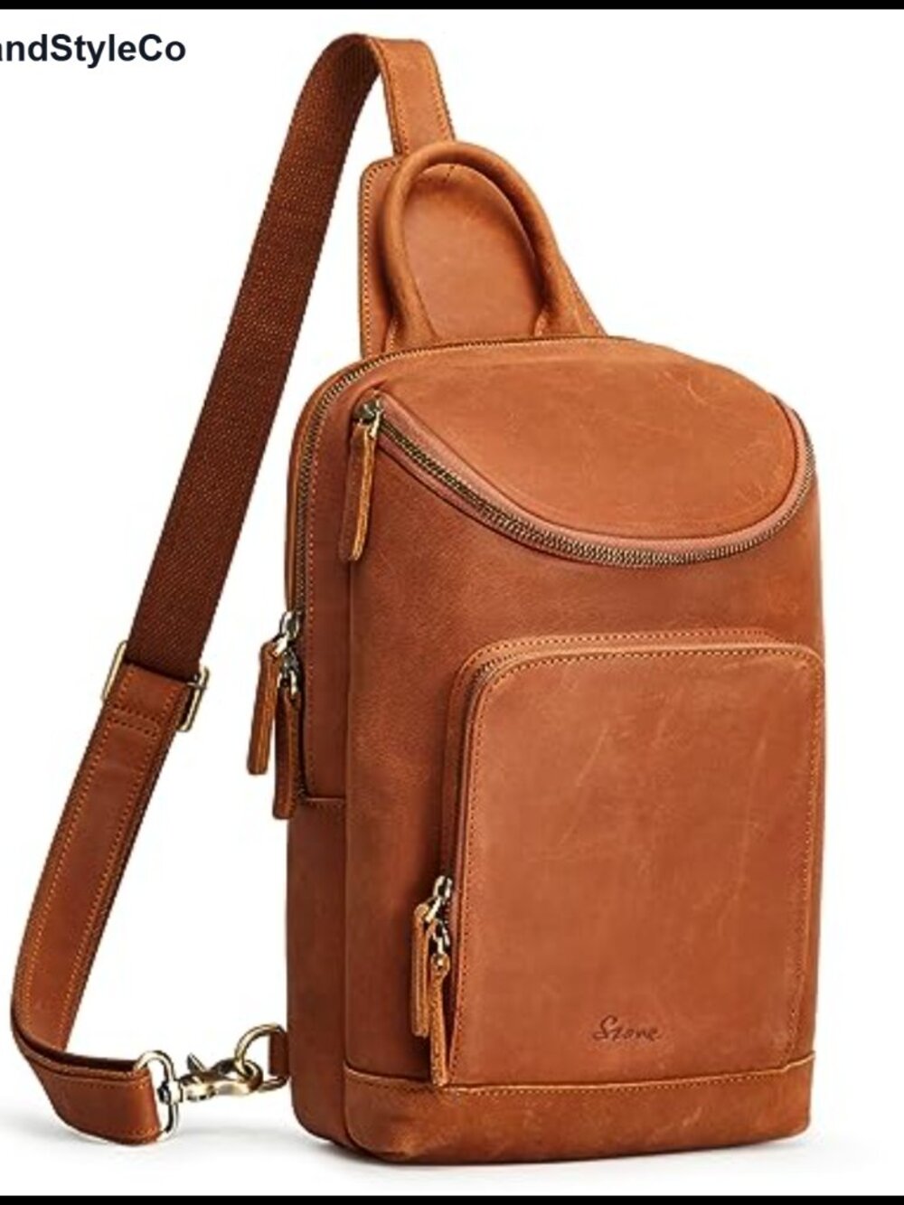 Genuine Leather Vintage Sling Bag Crossbody Chest Bag Unisex